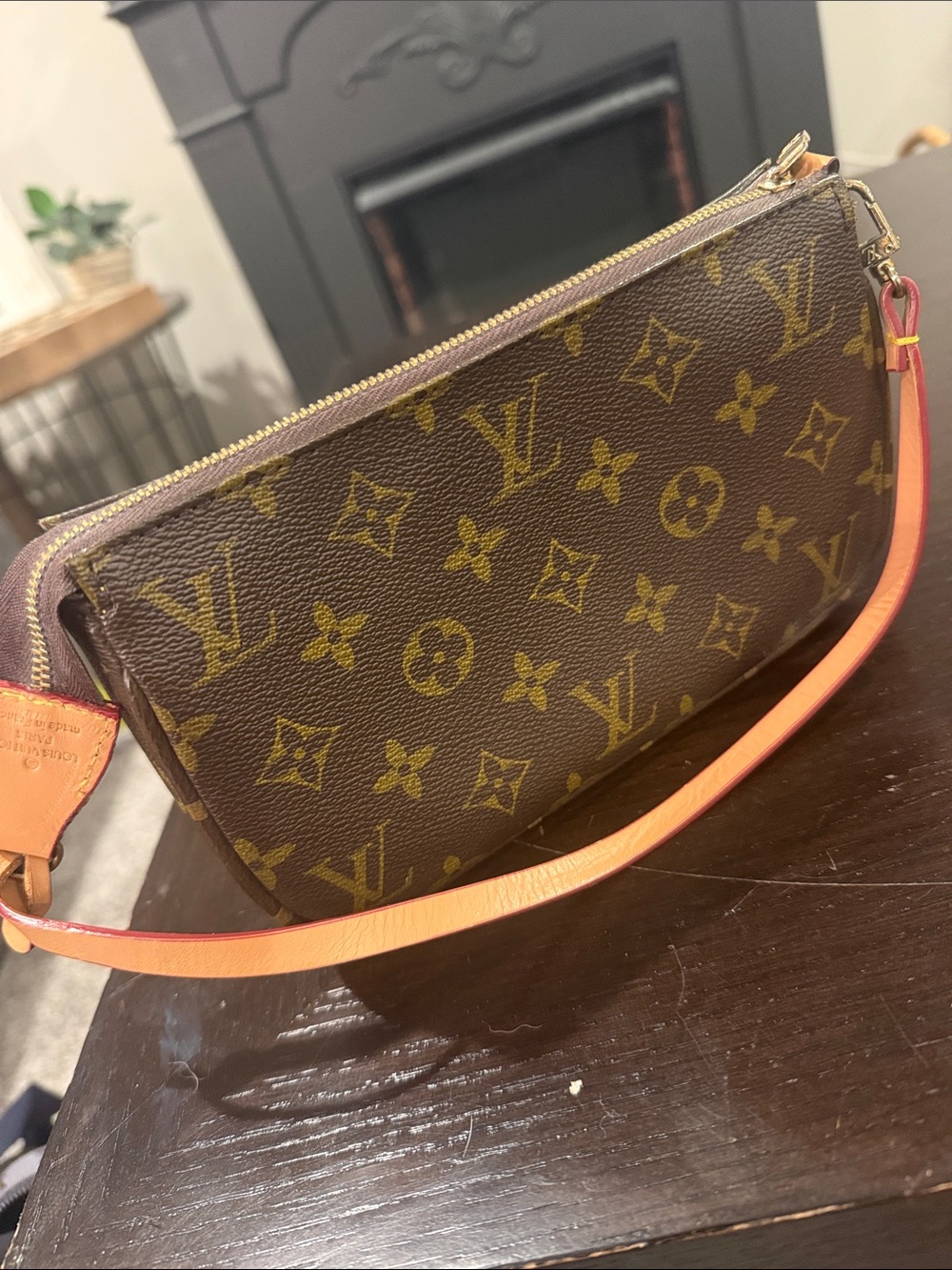 Louis Vuitton Brown Monogram Mini Pochette with Natural Vachetta Strap - Picture 4 of 7